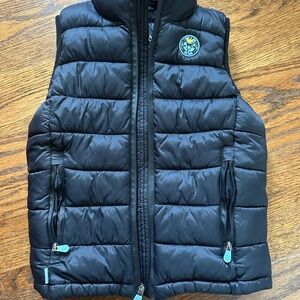 Youth GOAT puffy vest, black, youth small (similar to youth size 8)